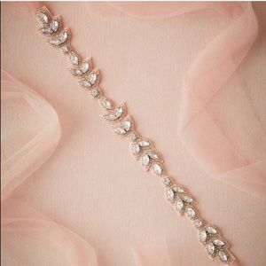 Sash wedding dress blush color